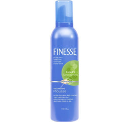 Finesse self-adjusting volumizing mousse bottle, unisex hair, adds lift and natural texture