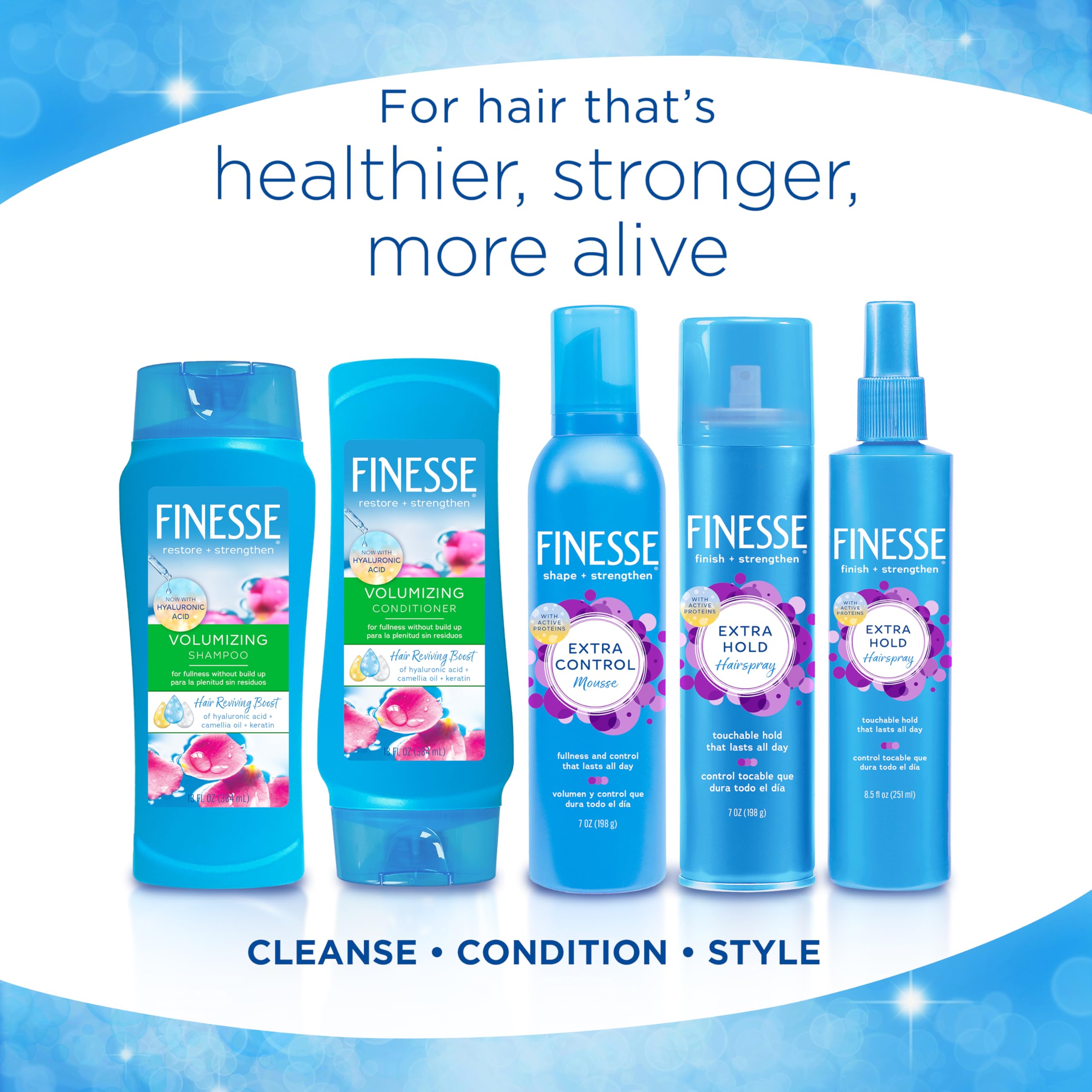 FINESSE Volumize brand-scented shelf display emphasizes refreshing scent
