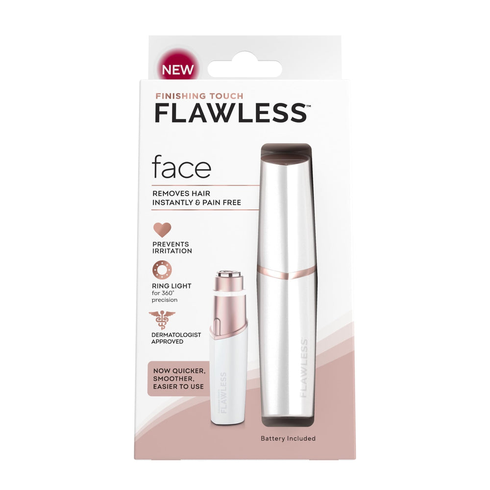 Finishing Touch Flawless facial hair remover packaging for travel-friendly display