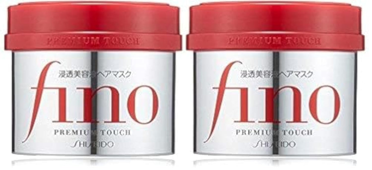 Fino Delfino Premium Touch Serum Hair Mask image showing two 230 g jars for smoother, hydrated hair.