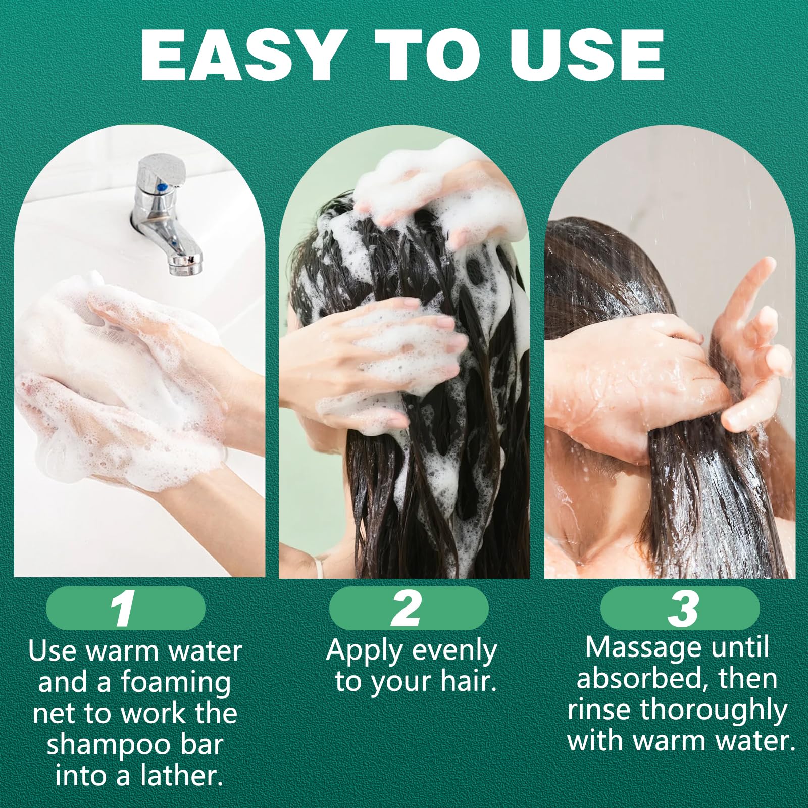 Finturo Seven Green Shampoo Bar triangle-design — easy grip during shower.