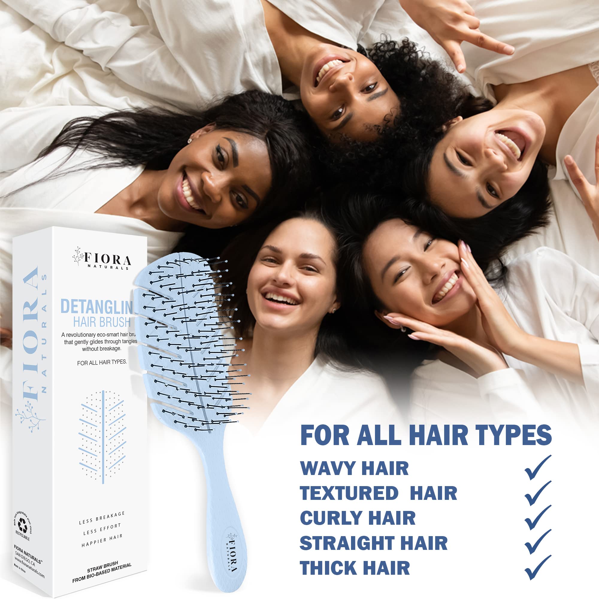 Fiora Naturals Detangler Brush biodegradable material eco-friendly choice