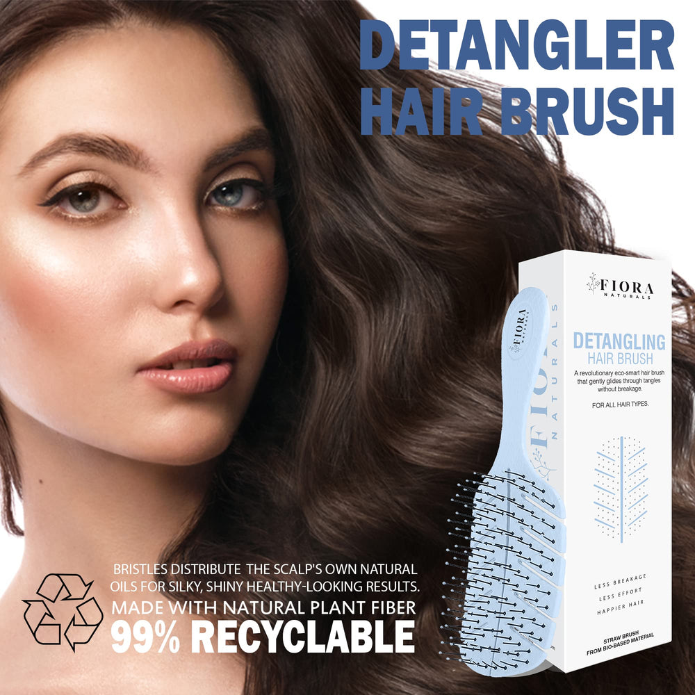 Fiora Naturals Detangler Brush ergonomic handle for comfortable detangling