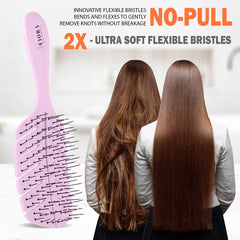 Fiora Naturals Detangler Brush features ergonomic handle for comfortable grip