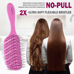 Fiora Naturals Detangler Brush kid-friendly scene highlights tear-free detangling for kids.
