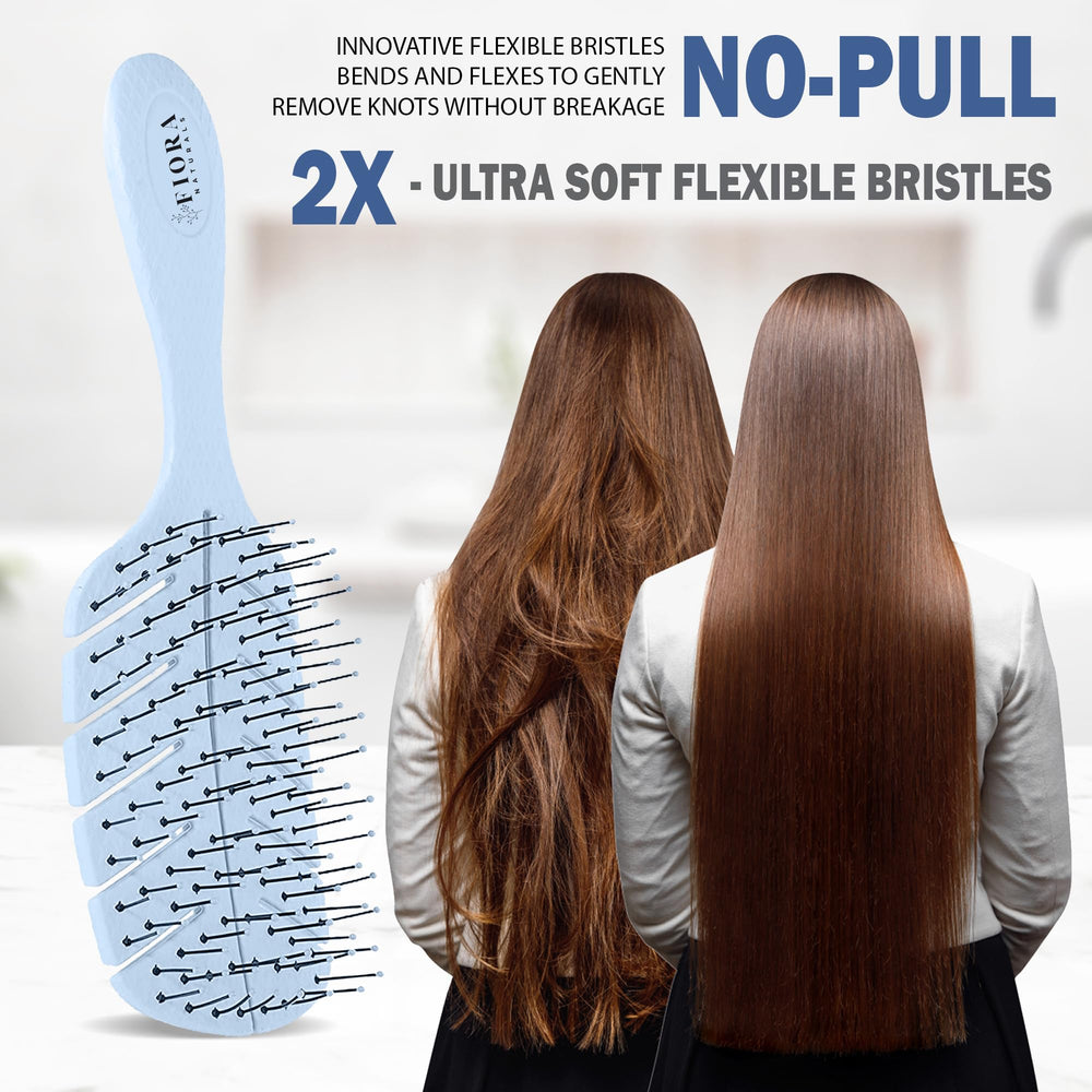 Fiora Naturals Detangler Brush kids-friendly bristles for tear-free mornings