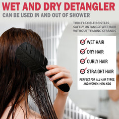 Fiora Naturals Detangler Brush used by kids during a morning detangling routine.