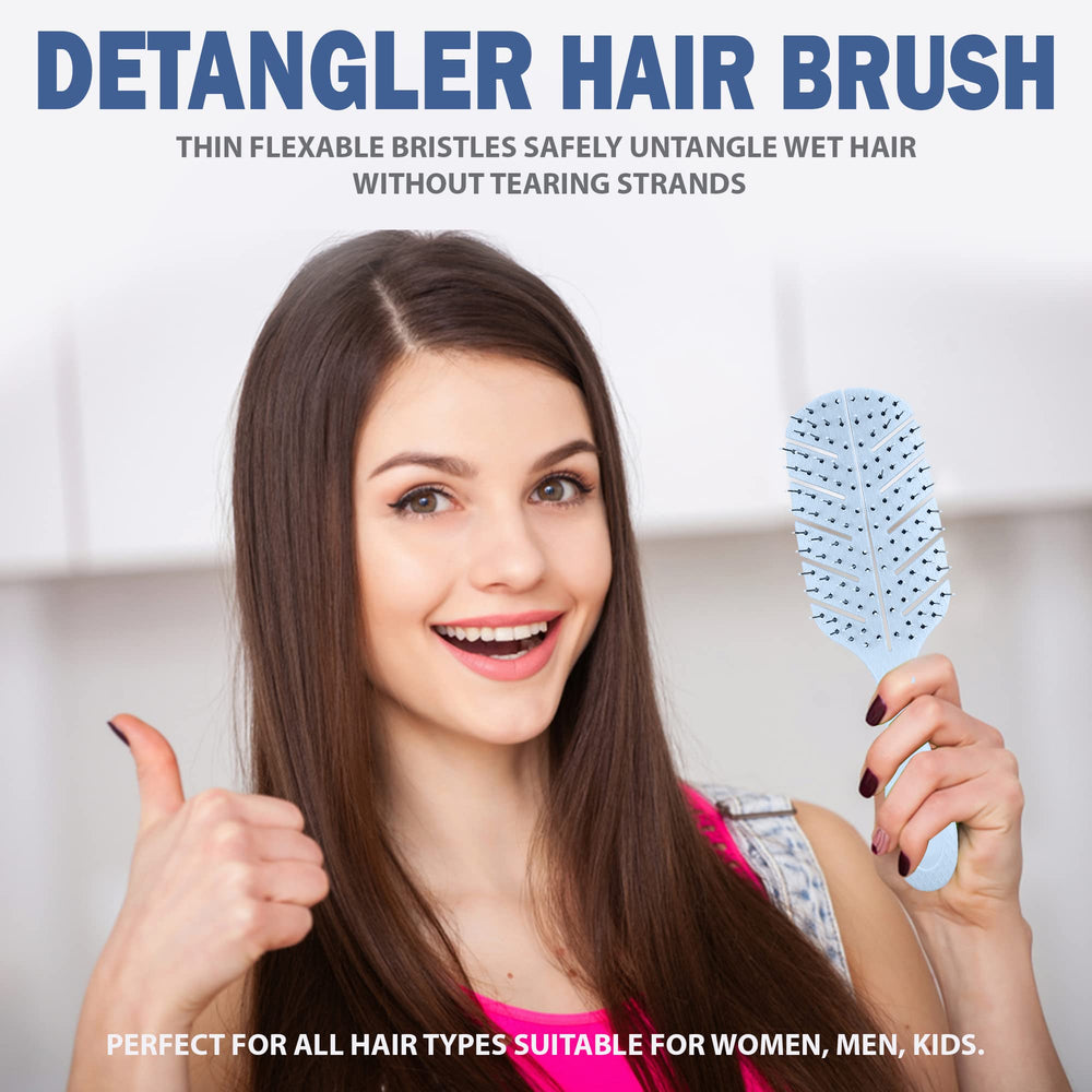Fiora Naturals Detangler Brush multi-hair-types works on curly and straight hair