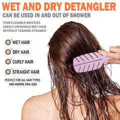Fiora Naturals Detangler Brush delivers no-pull detangling to prevent breakage