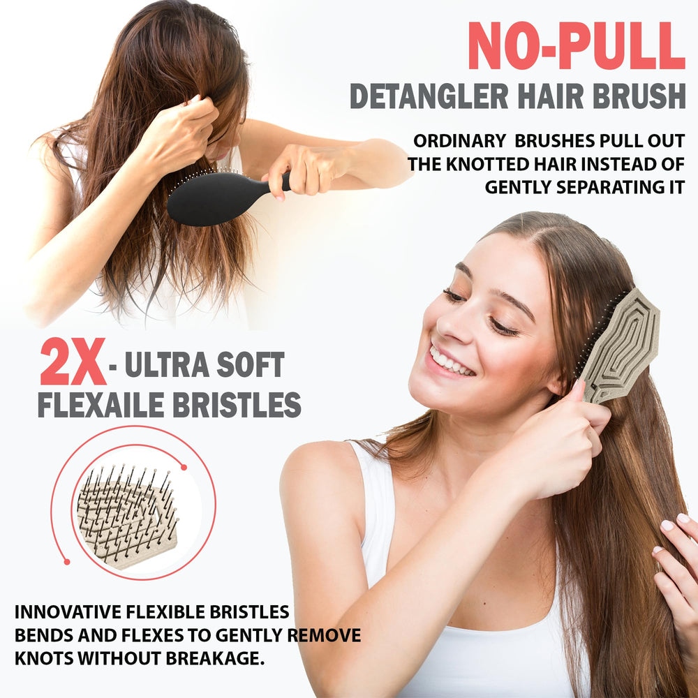 Fiora Naturals Hair Detangling Brush vented-drying-design for faster airflow