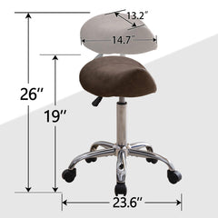 FIRAVOE Saddle Stool showcases 360-degree swivel for easy maneuvering