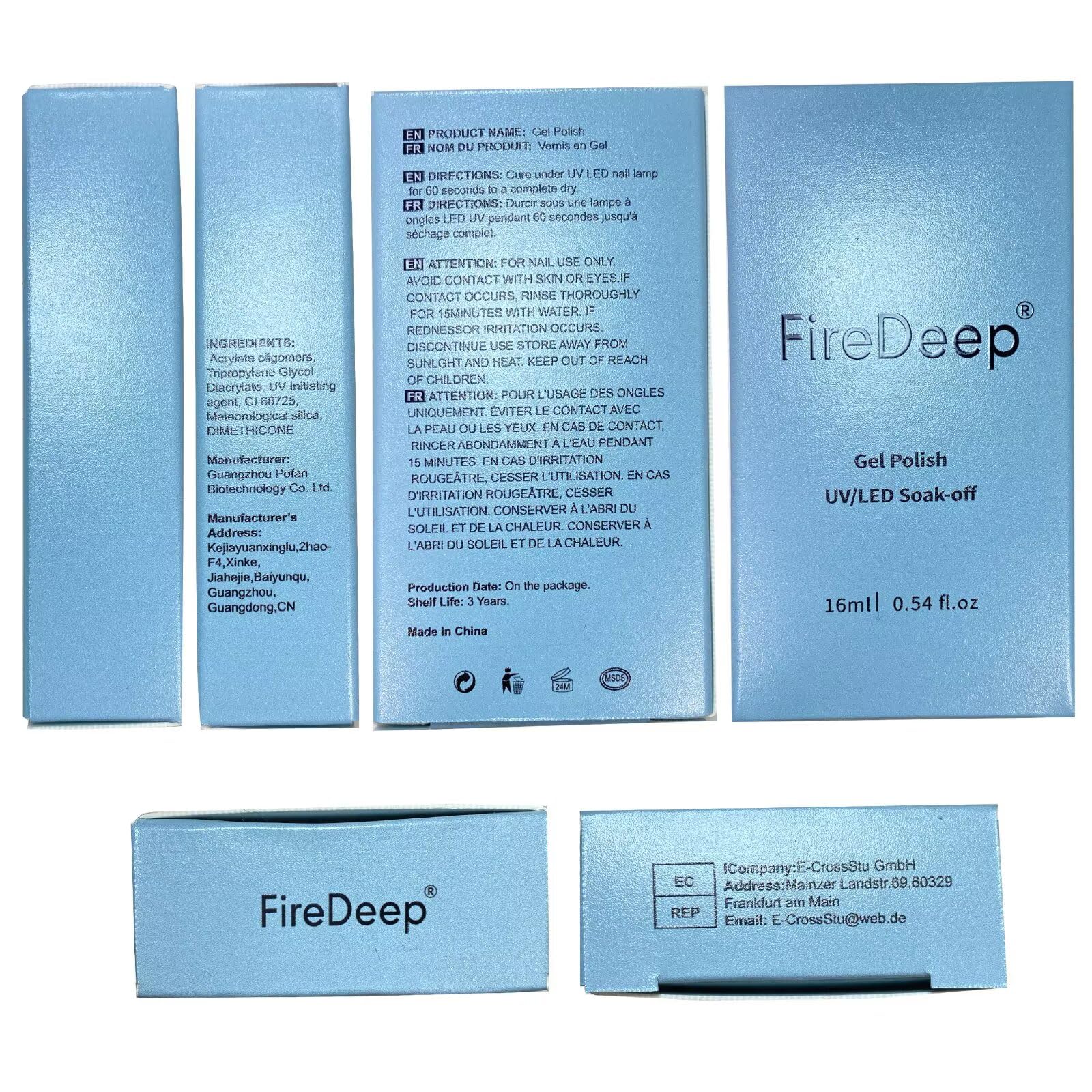 FireDeep 16ml gel polish packaging compact and easy to store