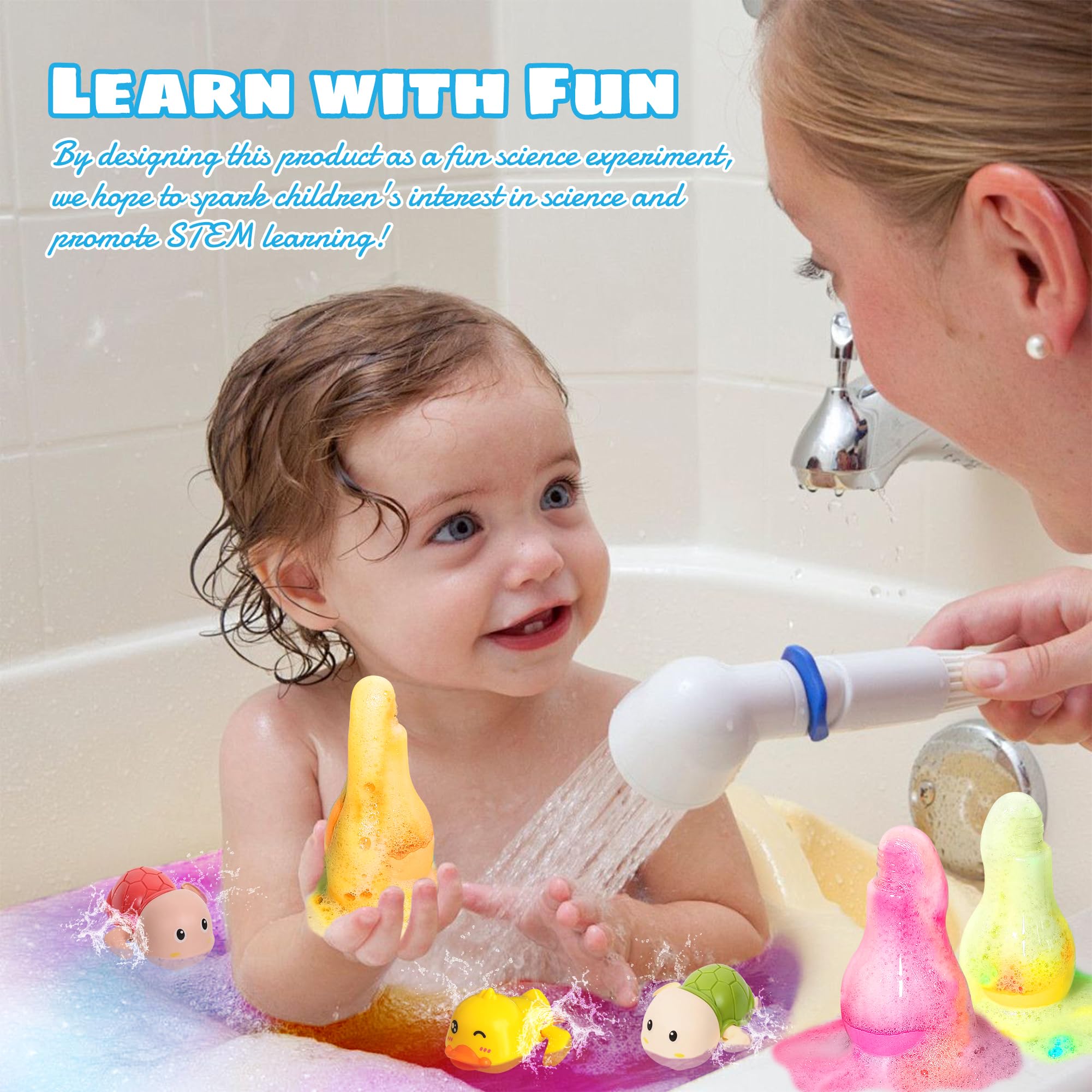 Firekoto rainbow bath bombs inspire festive Easter or holiday fun.