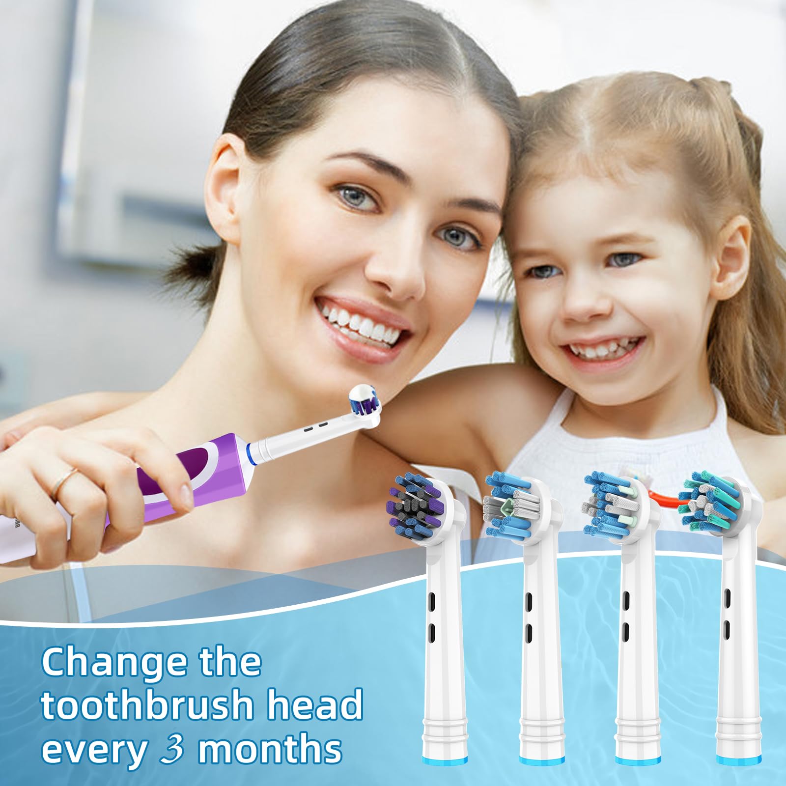 FIRIK toothbrush heads on bathroom counter suggesting convenient storage