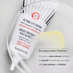 First Aid Beauty eye-area application demonstrating gentle patting