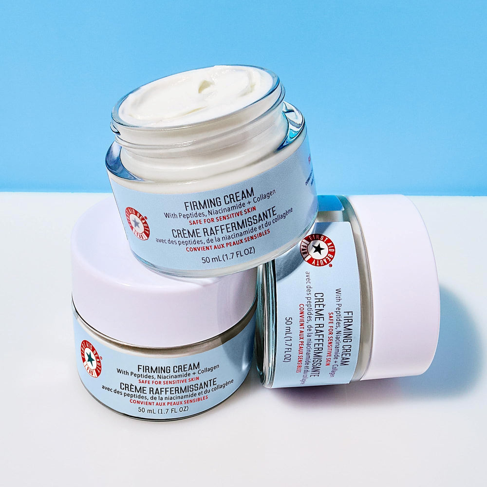 Texture of First Aid Beauty Firming Collagen Cream showcasing its rich consistency.