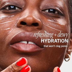 First Aid Beauty Hydrating Dewy Gel Cream application pump demonstrates quick absorption