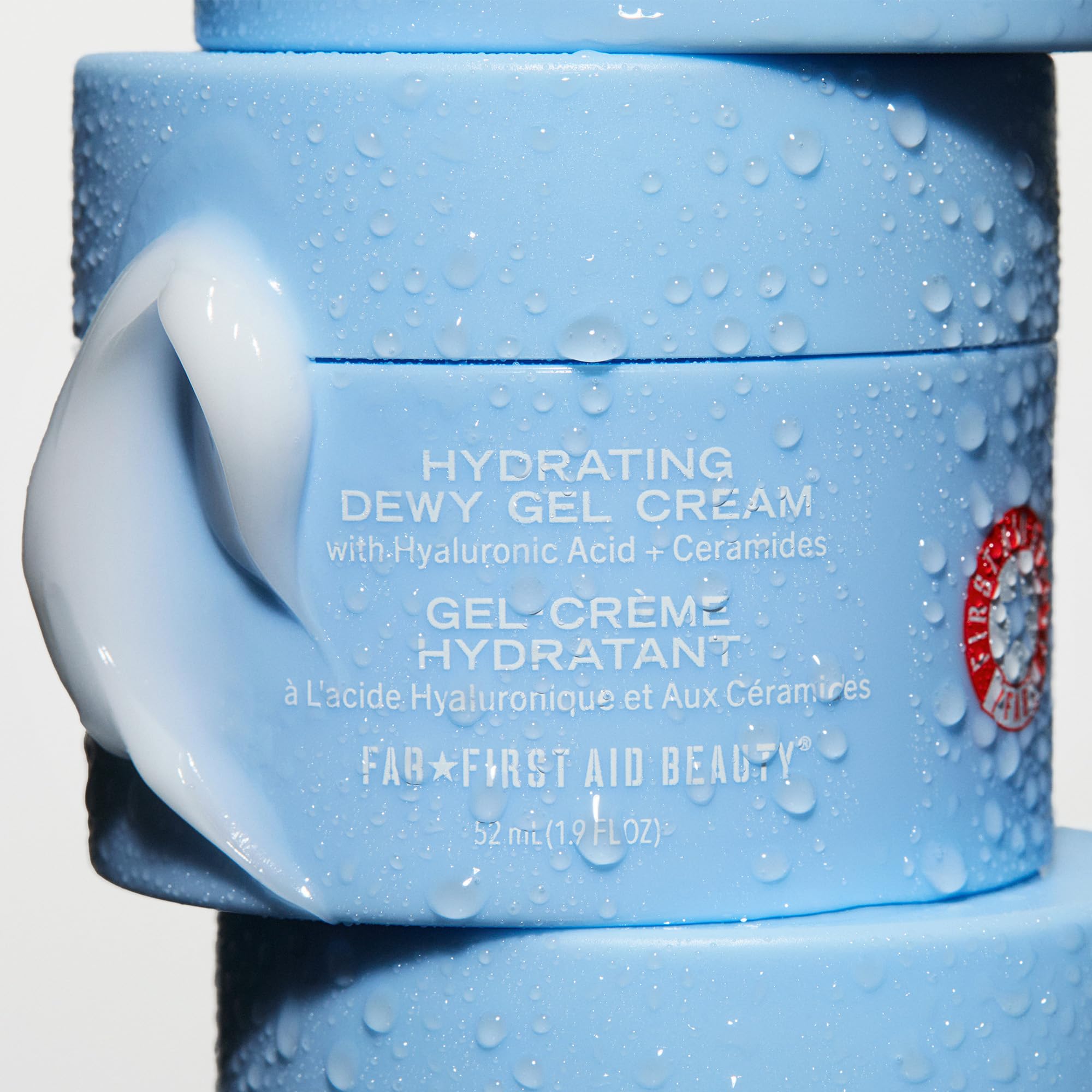 First Aid Beauty Hydrating Dewy Gel Cream ceramides illustration emphasizes barrier support