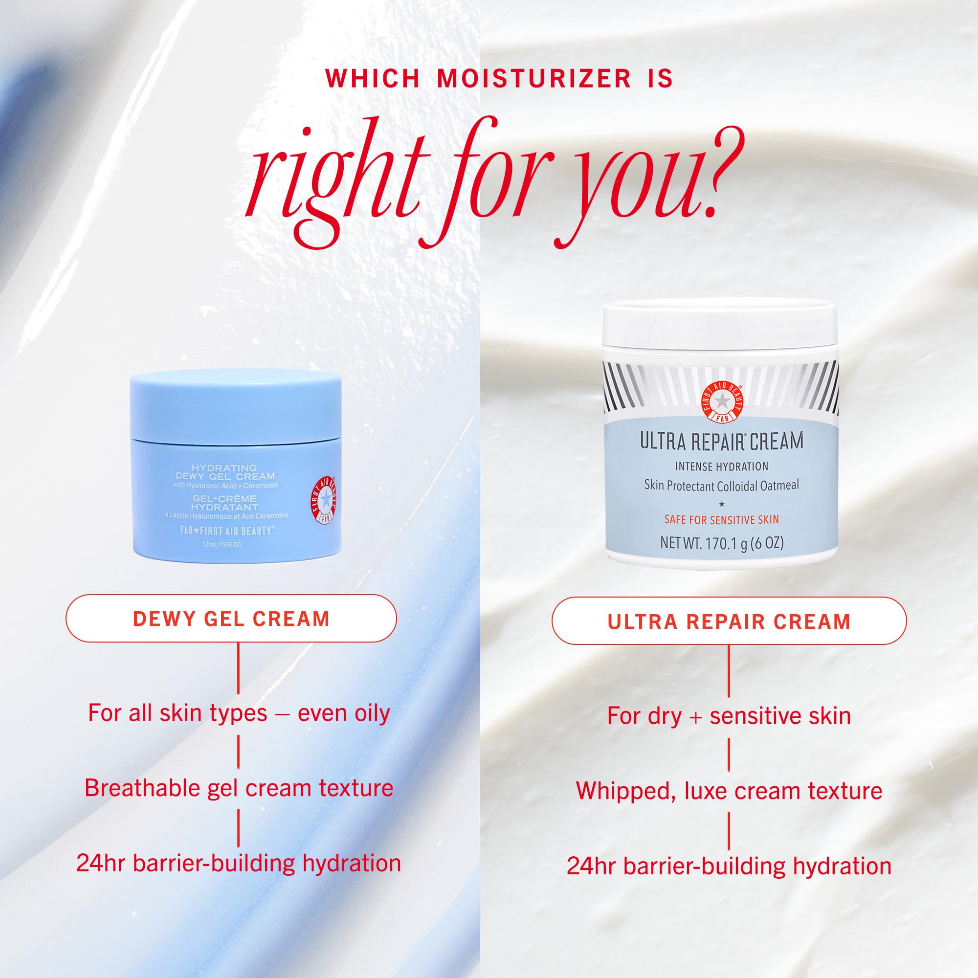 First Aid Beauty Hydrating Dewy Gel Cream packaging close-up highlights eco-friendly design
