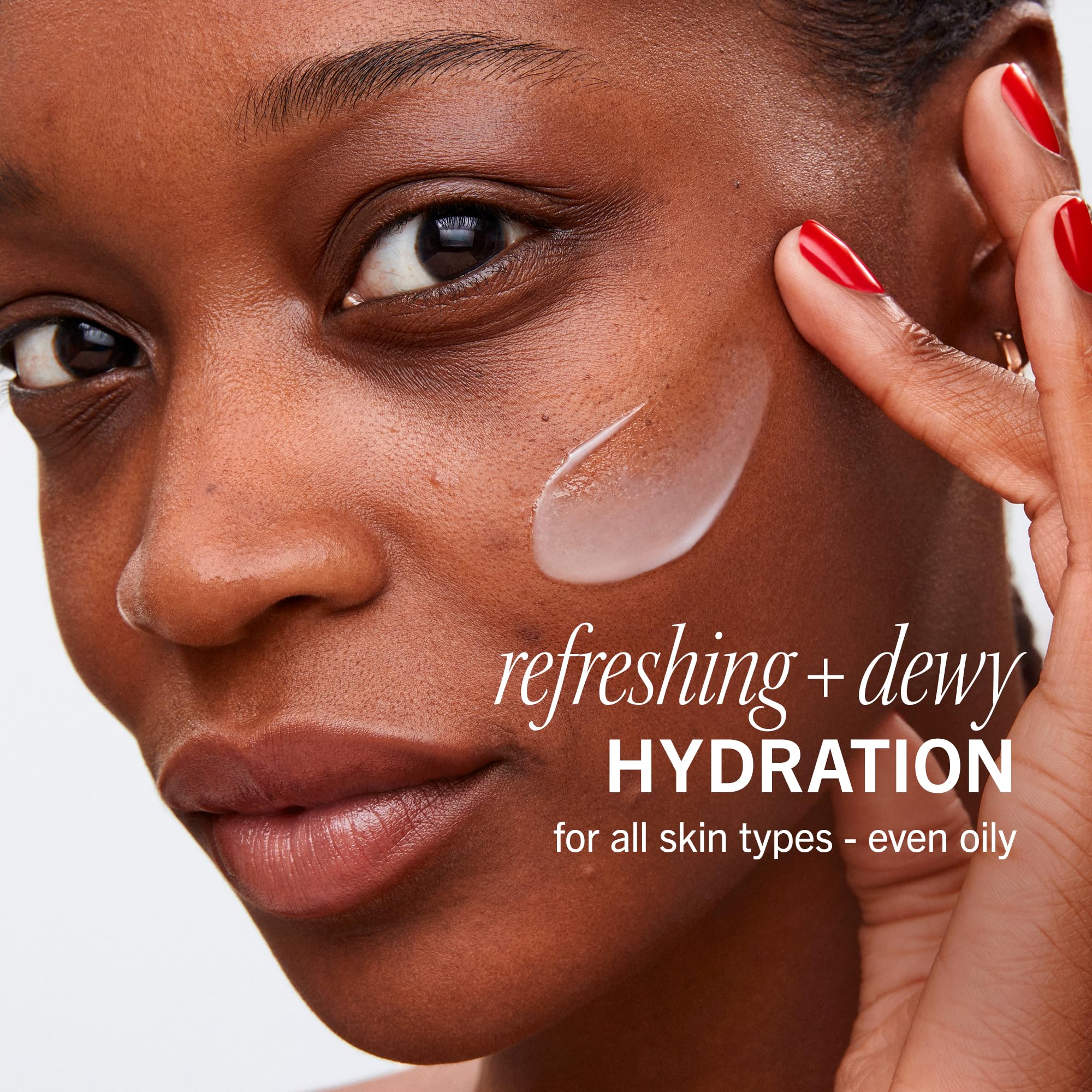 First Aid Beauty Hydrating Dewy Gel Cream texture swatch shows breathable gel-cream hydration