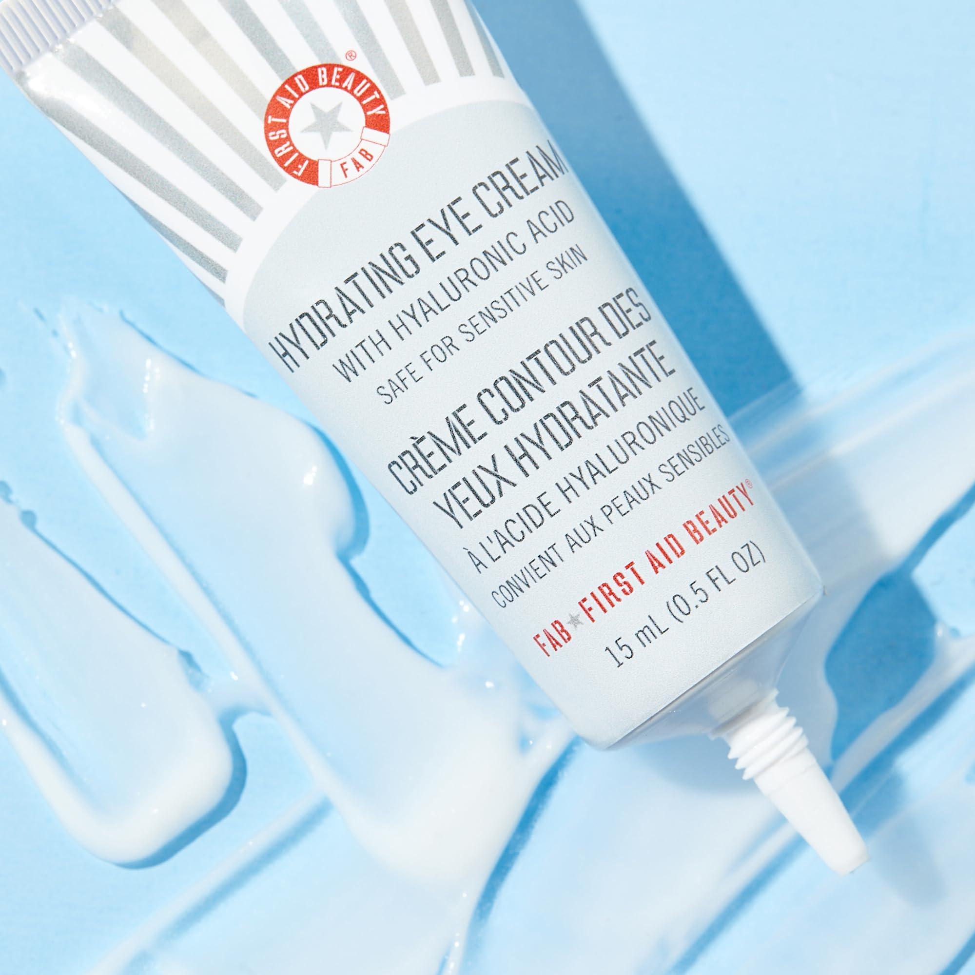 First Aid Beauty Hydrating Eye Cream in fridge for cooling, refreshing experience