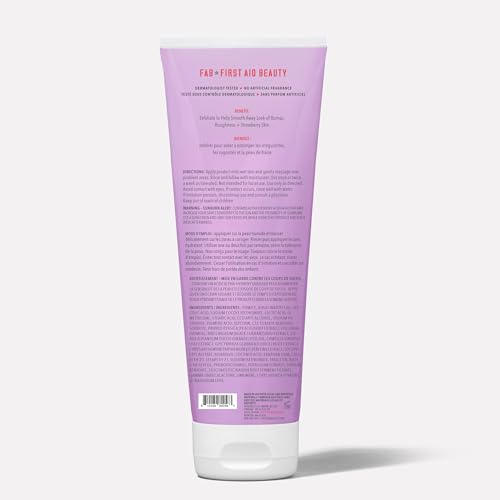 First Aid Beauty KP Bump Eraser on bathroom shelf supports relaxing self-care routine