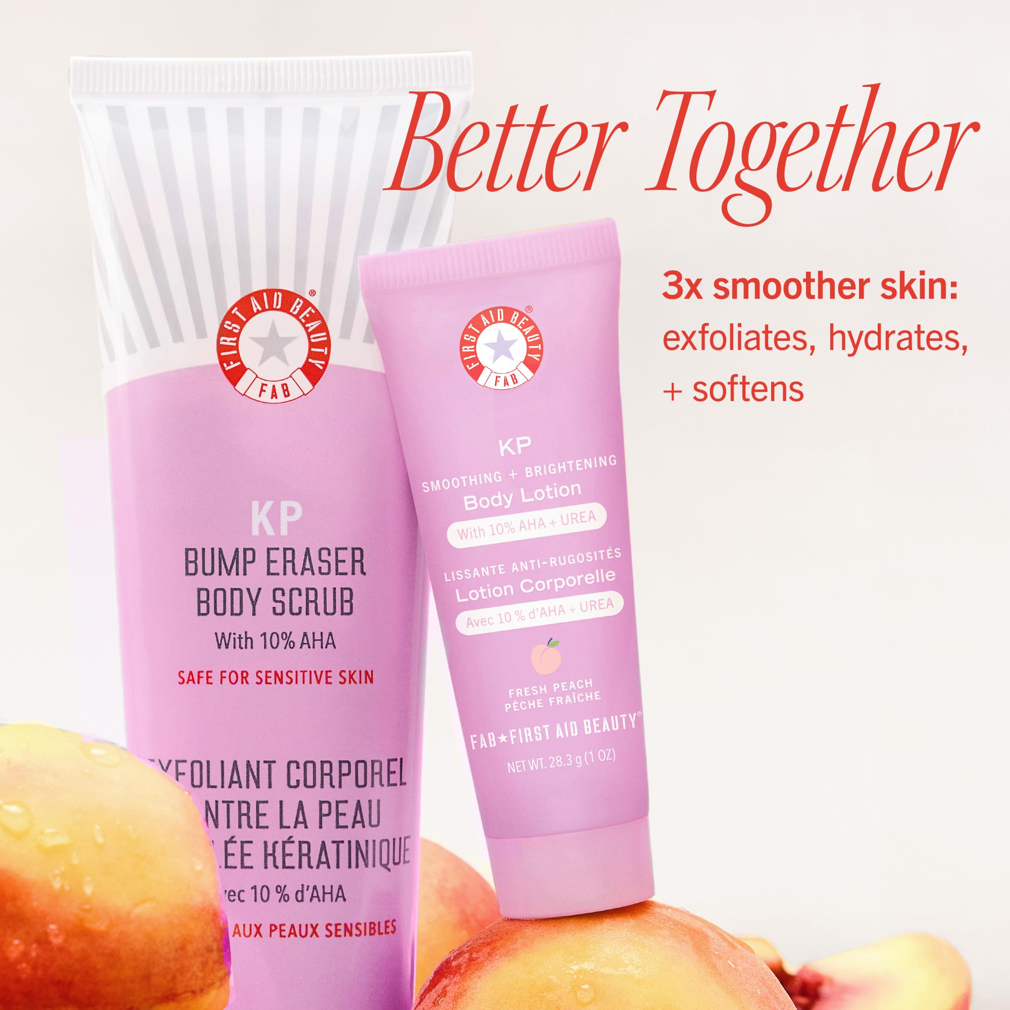 First Aid Beauty KP Bump Eraser close-up texture highlights gentle physical and chemical exfoliation.