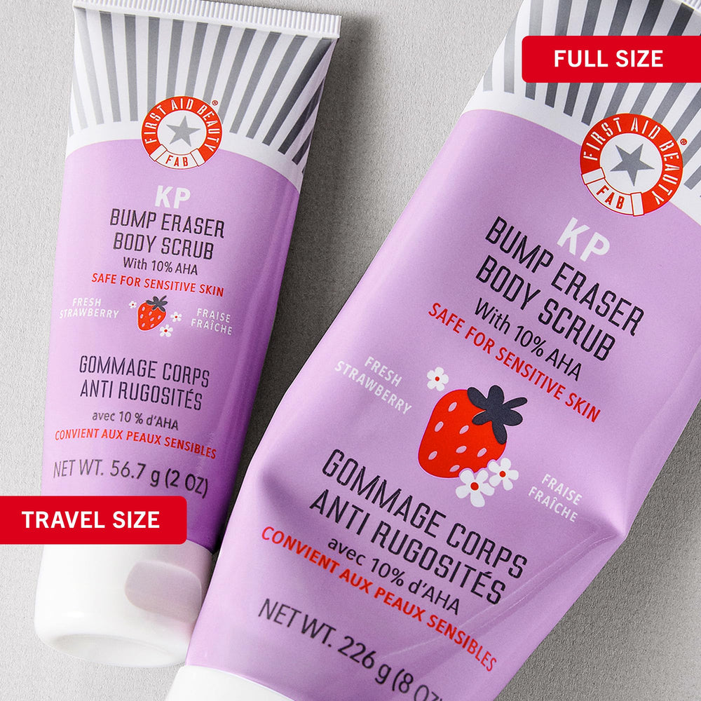 First Aid Beauty KP Bump Eraser label-ingredients shot reinforces vegan and cruelty-free claims.