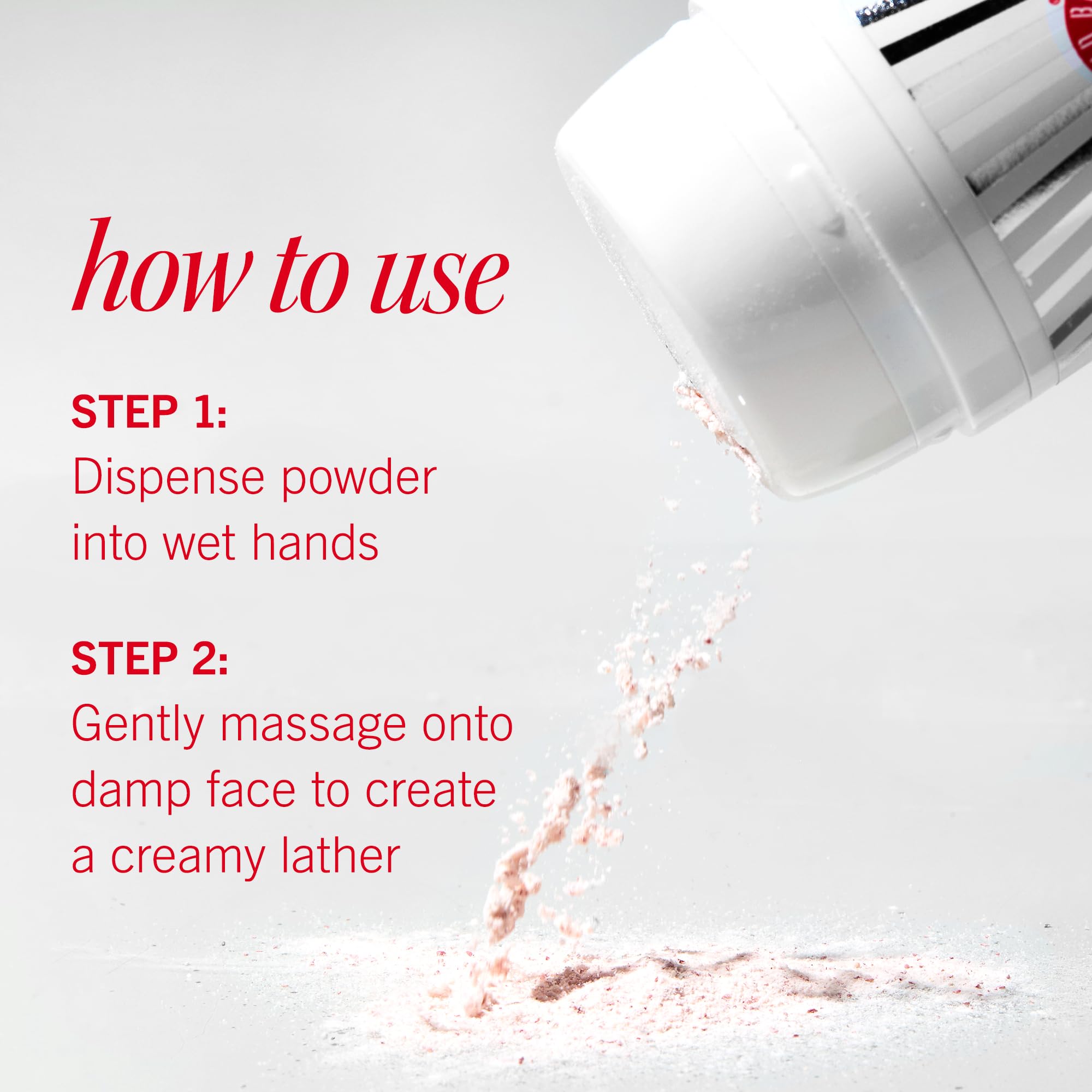 First Aid Beauty application on damp skin shows circular massage technique