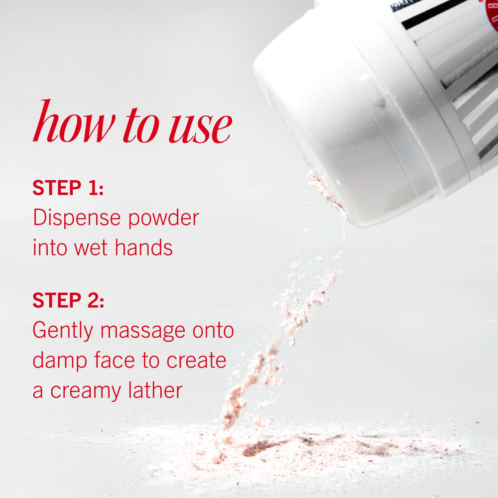 First Aid Beauty application on damp skin shows circular massage technique
