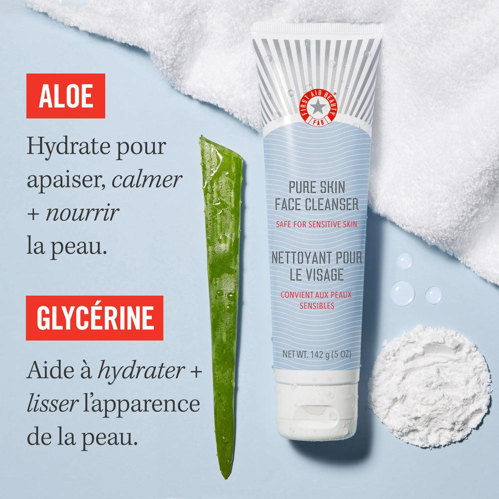 First Aid Beauty Pure Skin Face Cleanser removes makeup effectively without drying