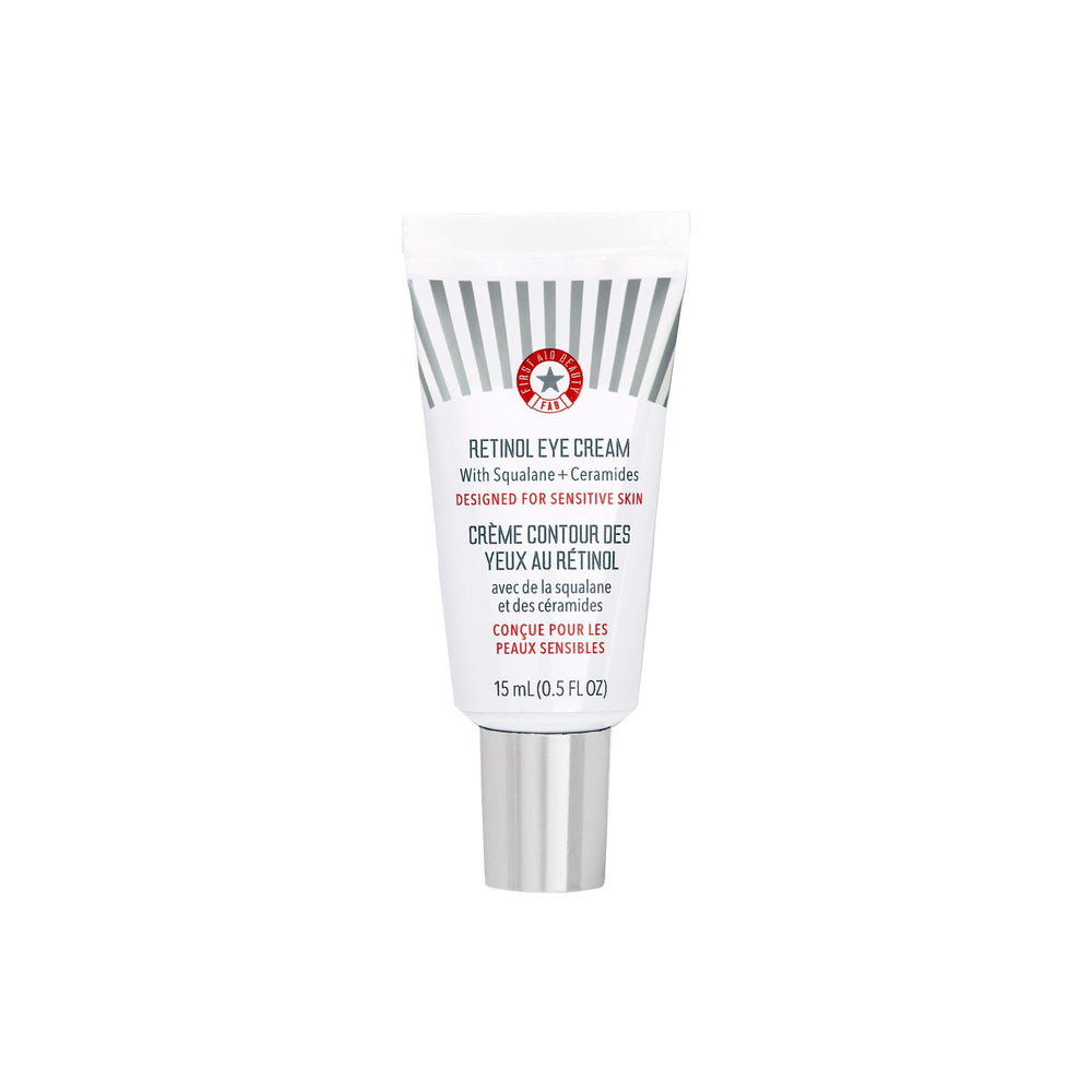 First Aid Beauty retinol eye cream jar close-up shows hydration