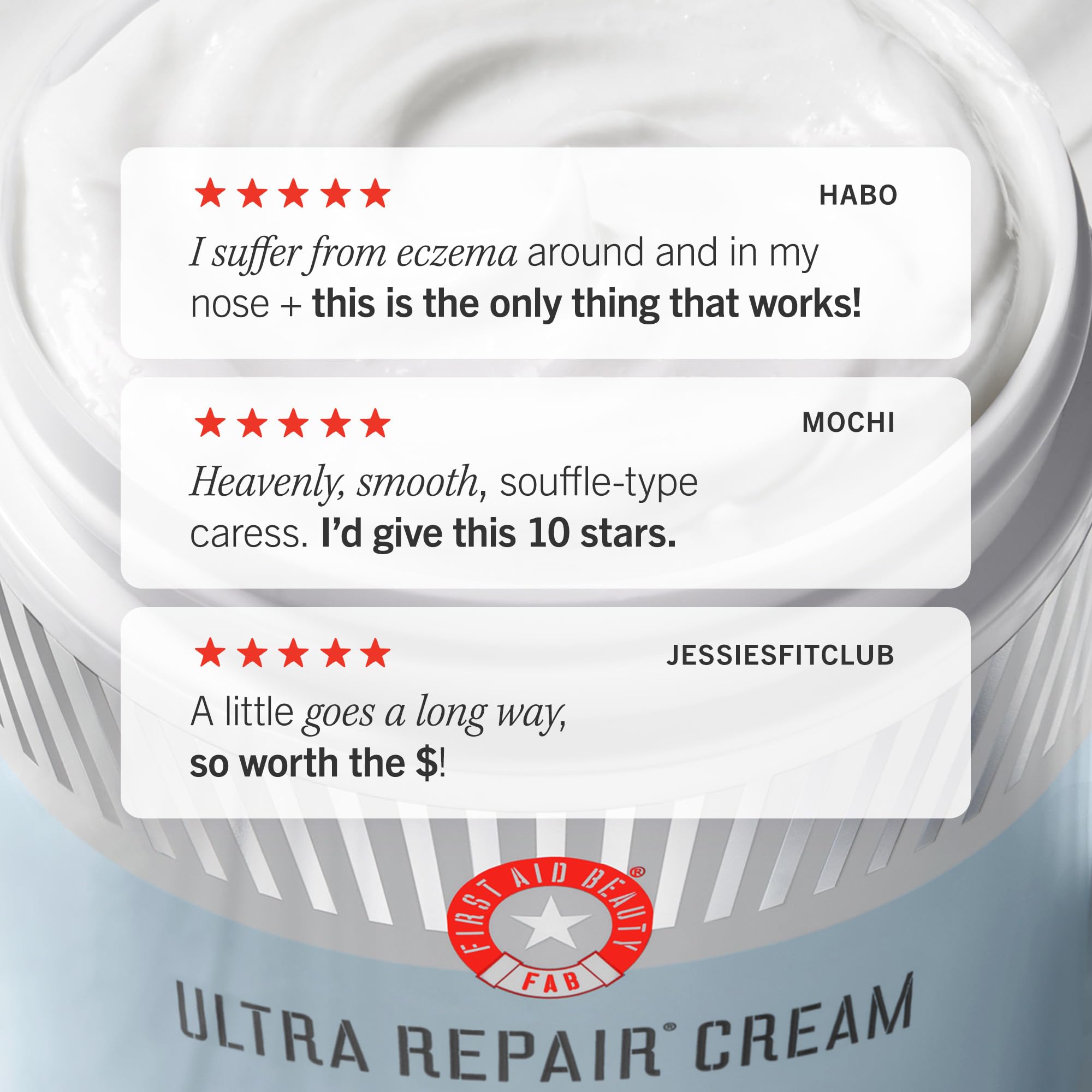 Family-use scene featuring First Aid Beauty Ultra Repair Cream
