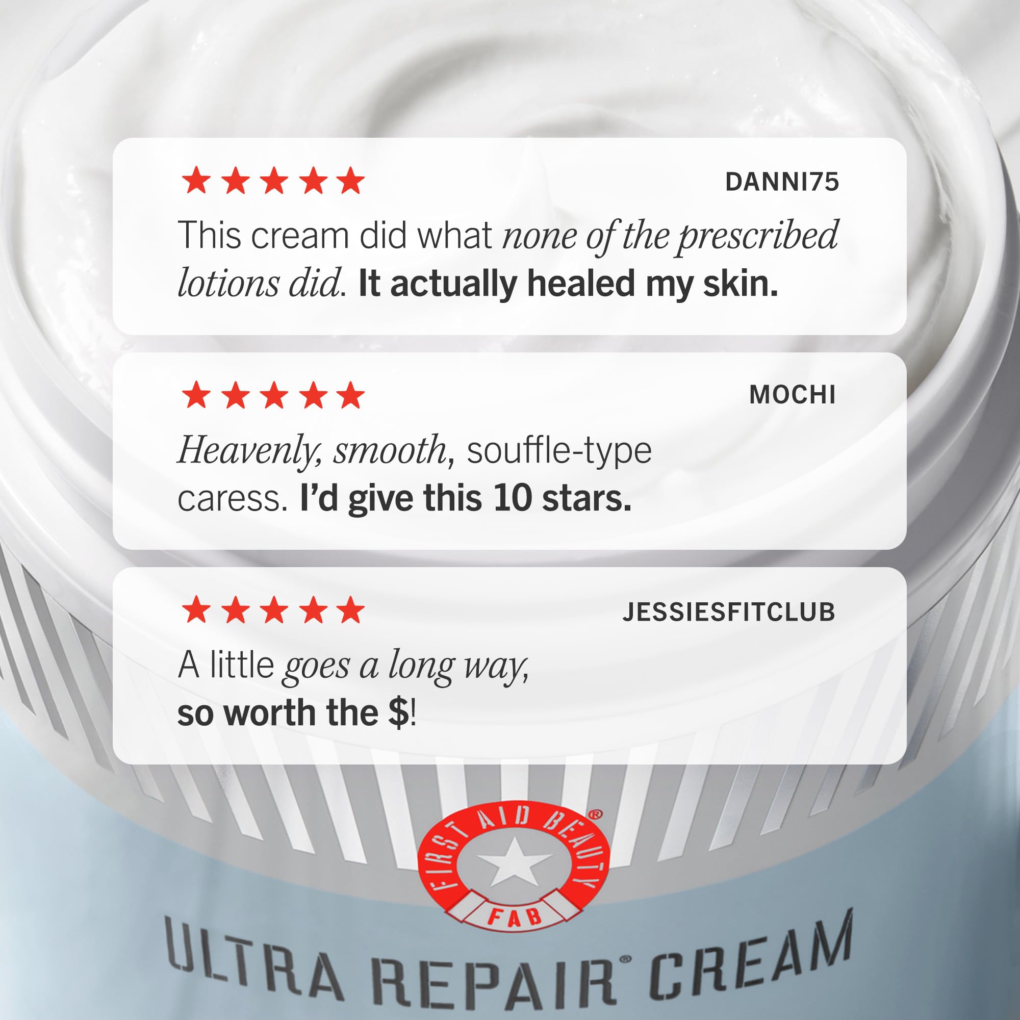 First Aid Beauty Ultra Repair Cream travel-friendly pack image suggesting on-the-go hydration.