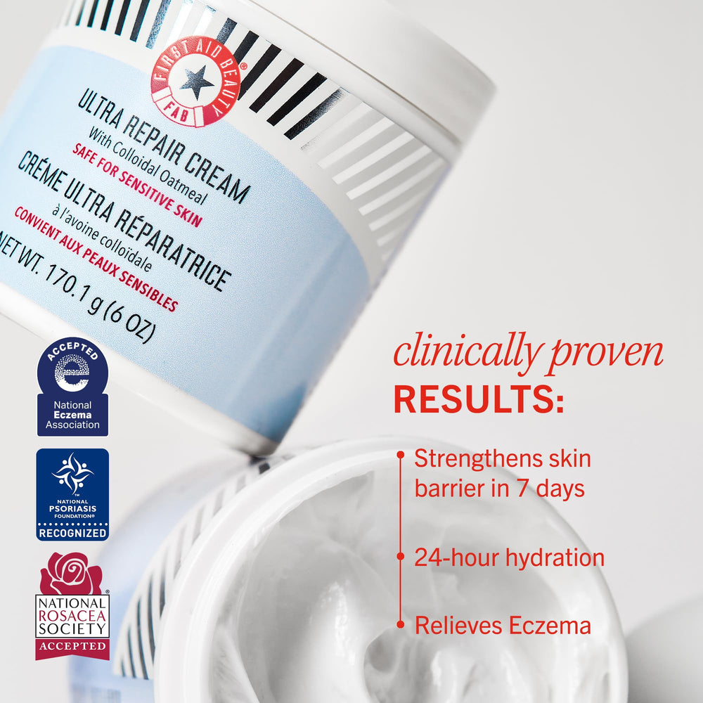 First Aid Beauty Ultra Repair Face Moisturizer free-from-list highlights clean, gentle daily care.
