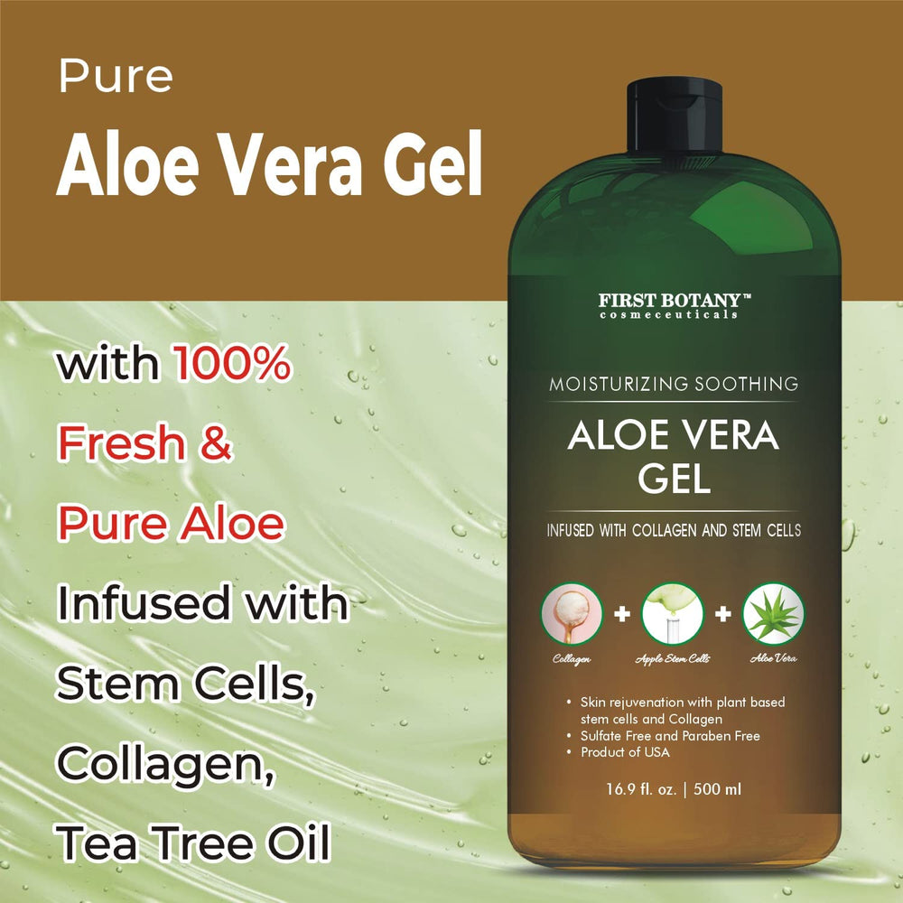 First Botany Aloe Gel moisturizes hair and scalp for softer, shinier strands.