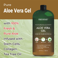First Botany Aloe Gel moisturizes hair and scalp for softer, shinier strands.
