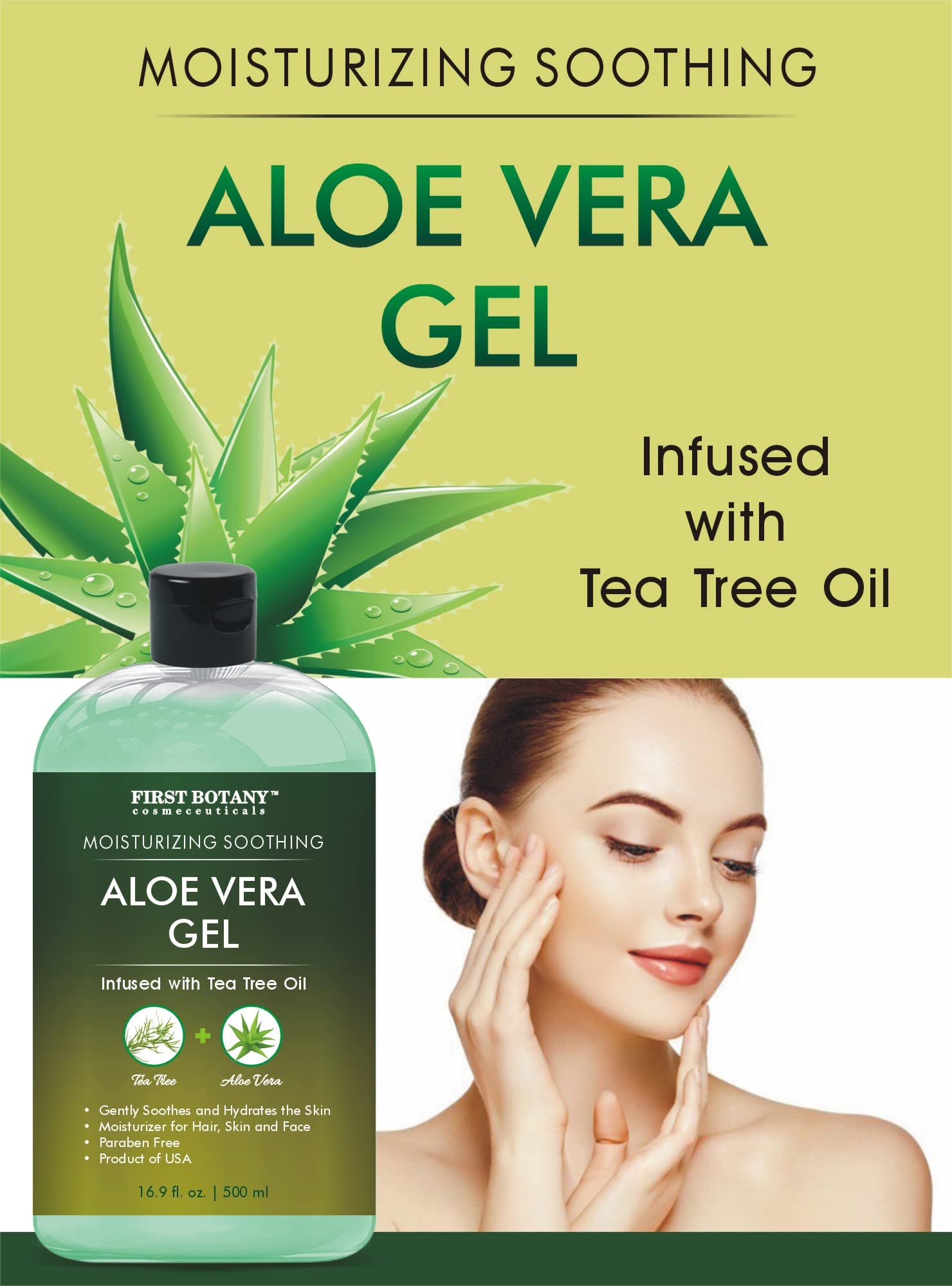 First Botany Aloe Vera Gel applied to hand showing quick absorption.
