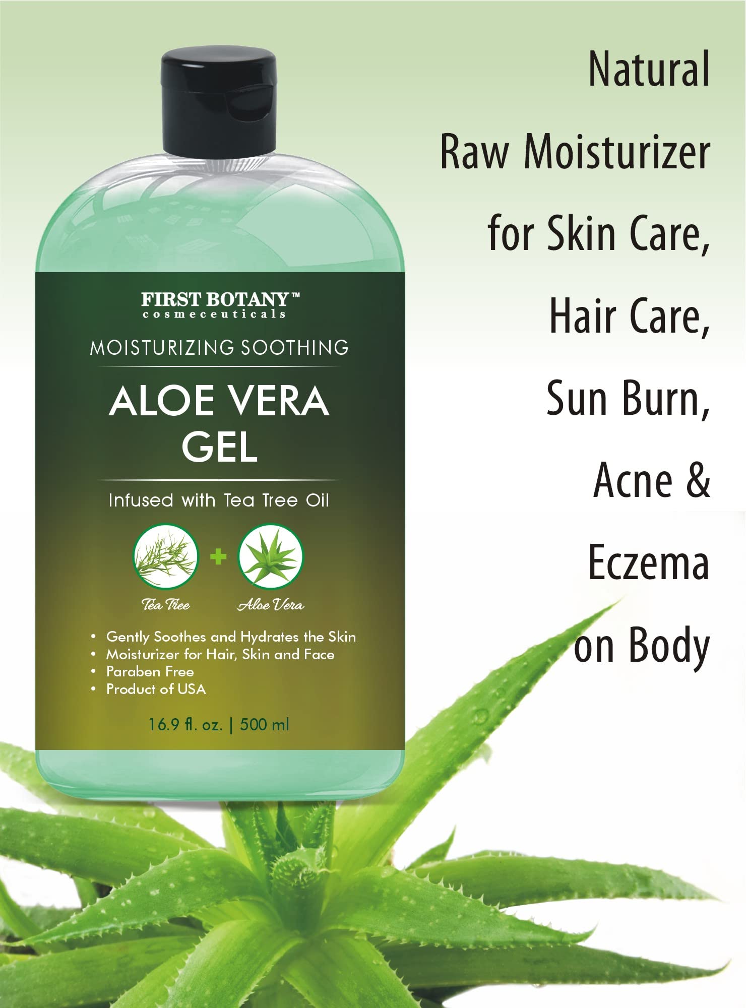 First Botany Aloe Vera Gel texture close-up reveals smooth finish.