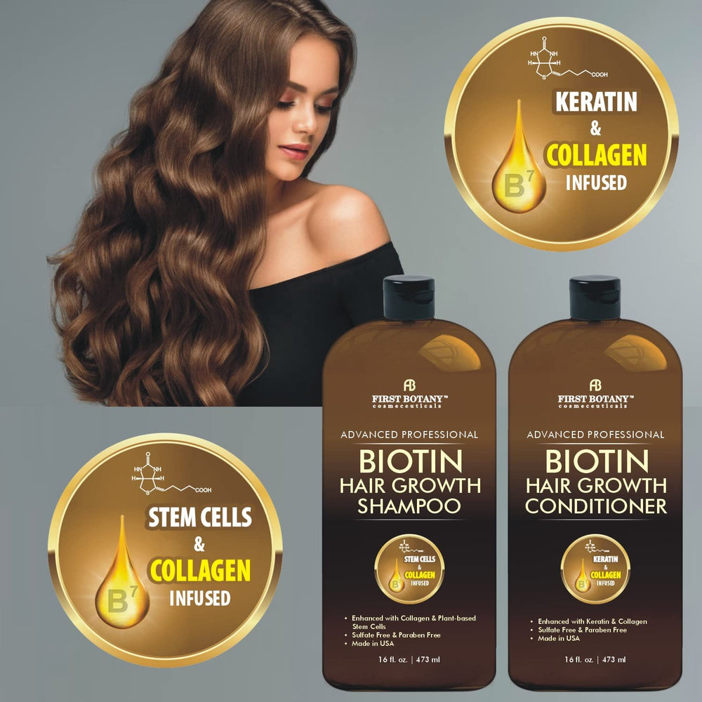 First Botany Biotin set combating dandruff and flakes for a healthy scalp.