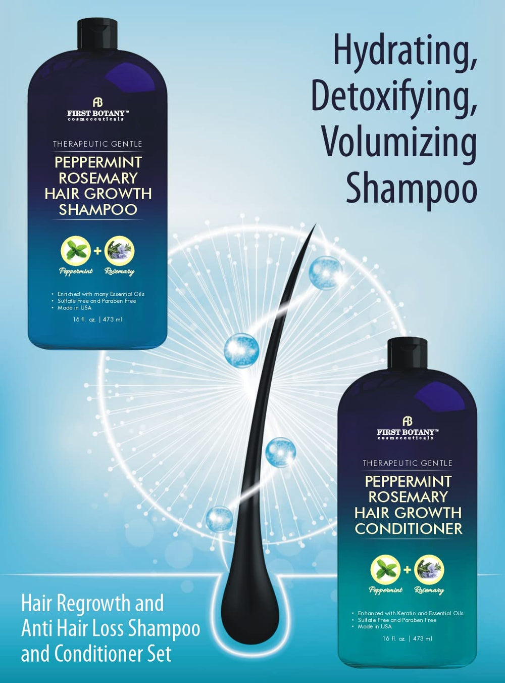 First Botany dandruff-control shampoo application delivering soothed scalp and subtle shine.