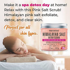 First Botany Himalayan Salt Scrub texture image highlights crystal salt grains for skin renewal.