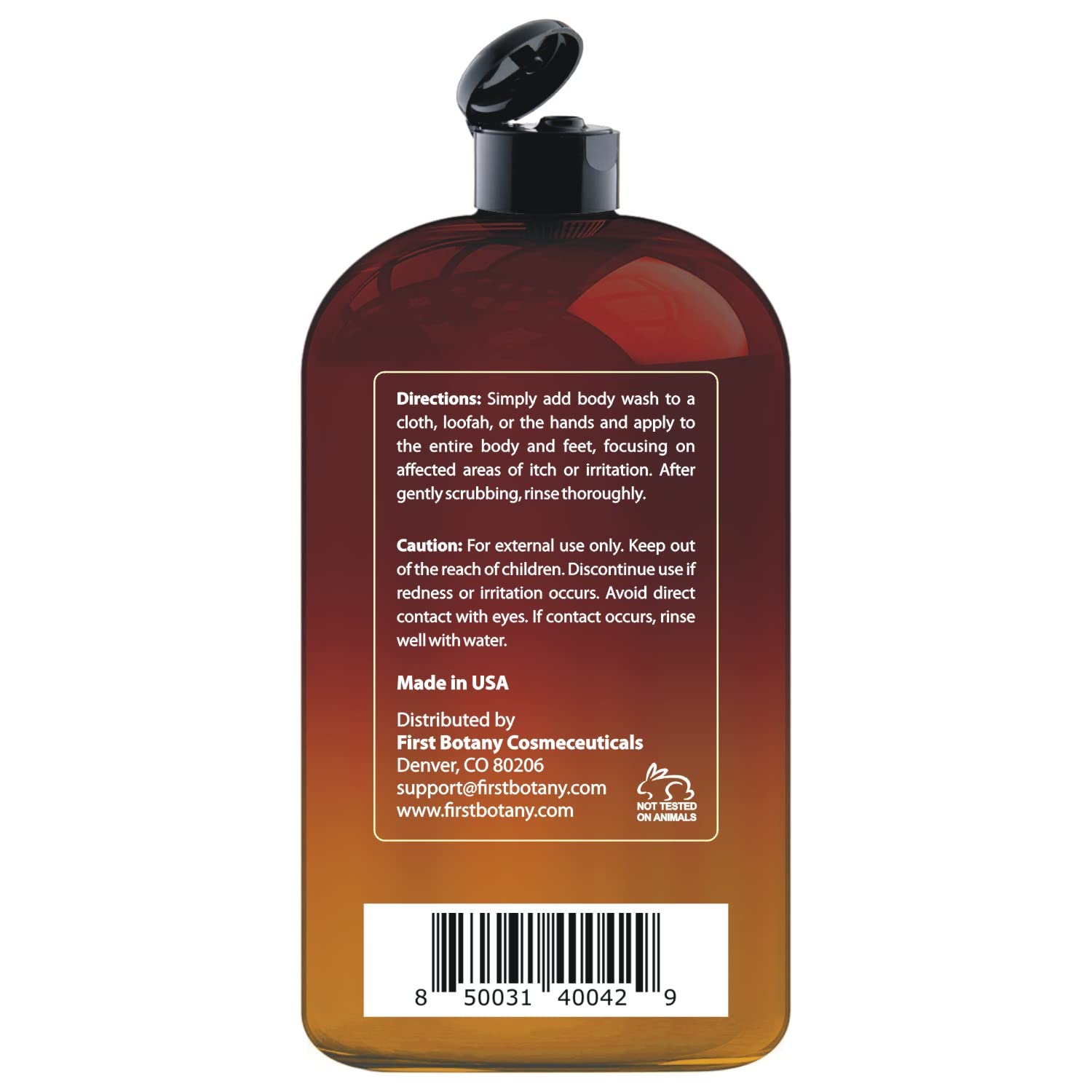First Botany ingredients-rich bottle highlights plant-based formula and natural extracts
