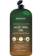 First Botany Pure Aloe Gel bottle pour for smooth, hydrating application.