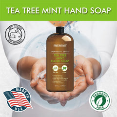 First Botany Tea Tree Mint Hand Soap closeup texture showing moisturizing feel