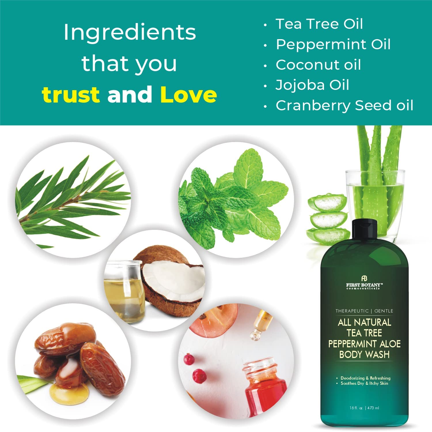 First Botany Tea Tree Mint shower gel foamy texture provides lasting cleanse