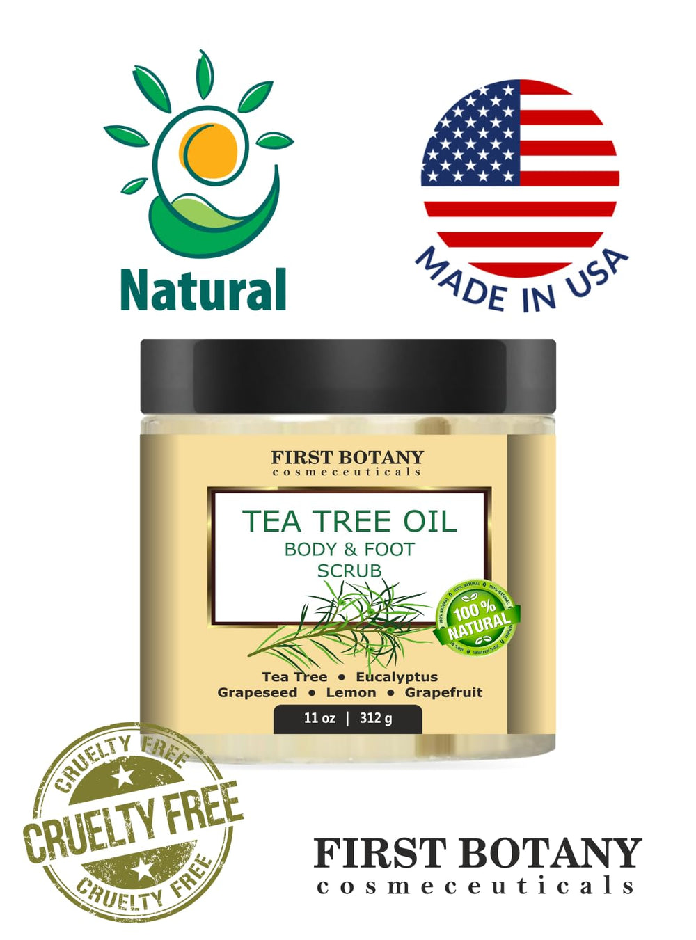 First Botany Body Scrub being massaged for smoother skin