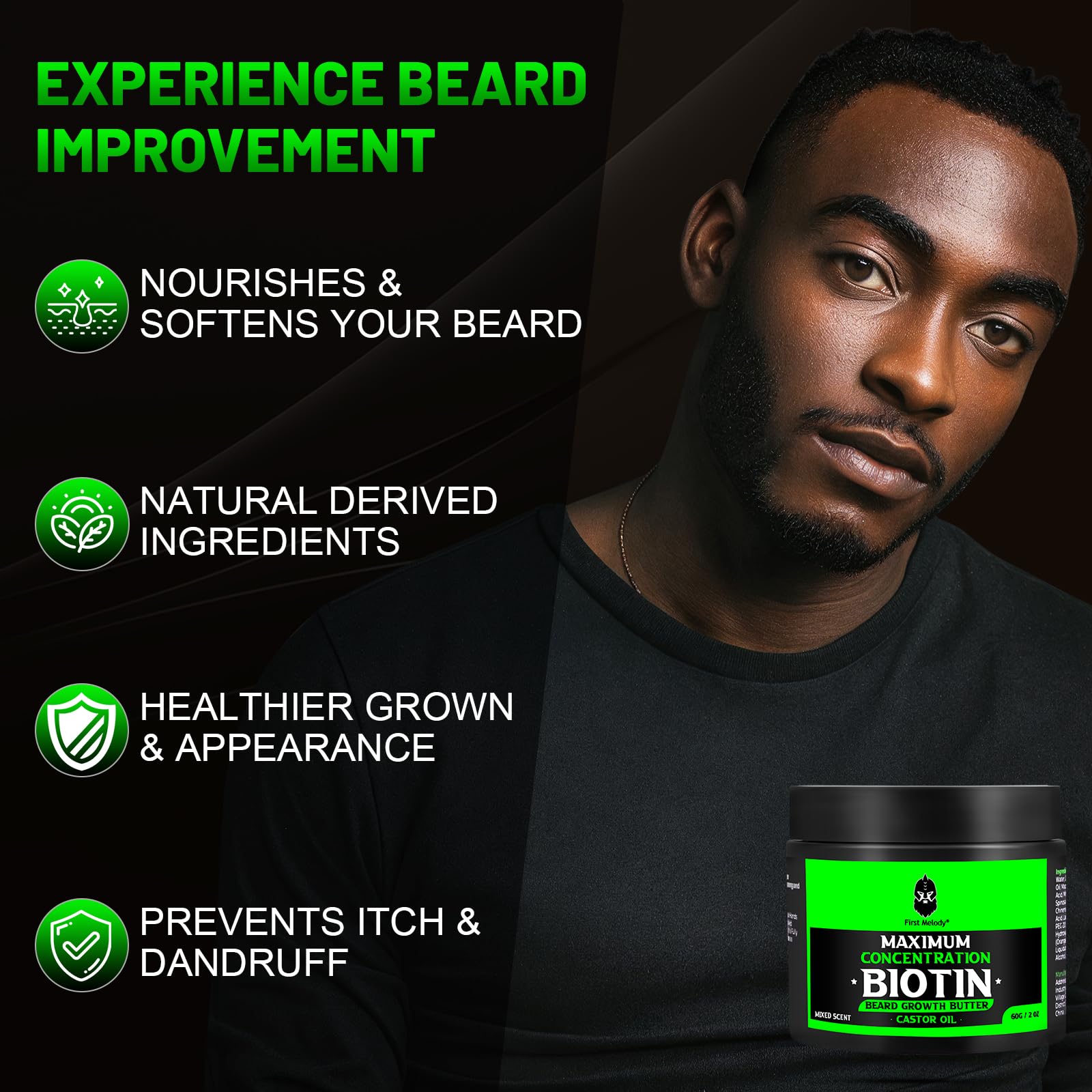 First Melody Beard Butter two-pack packaging showing convenient grooming solution