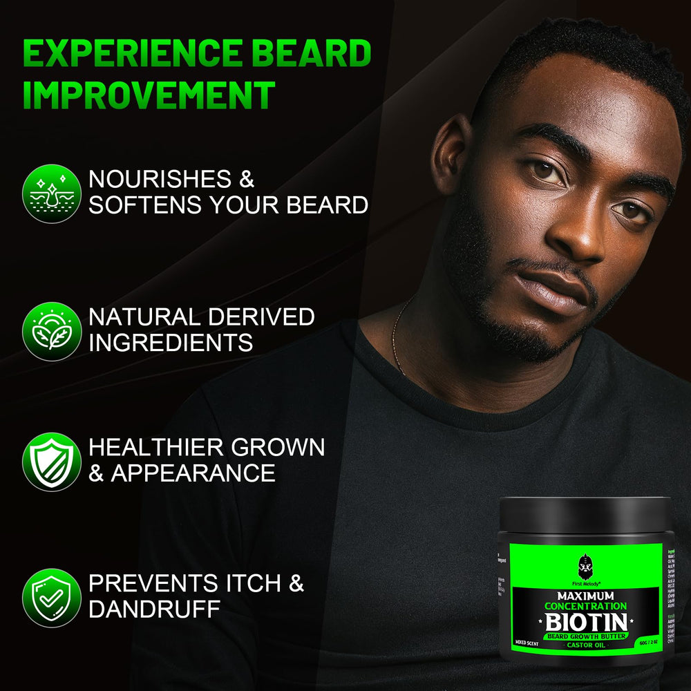 First Melody Beard Butter two-pack packaging showing convenient grooming solution