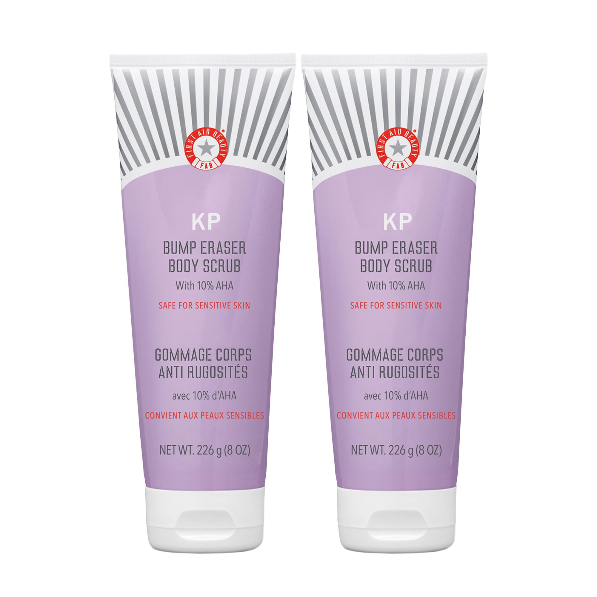 First Aid Beauty KP Bump Eraser jar closeup shows exfoliating texture for smoother skin